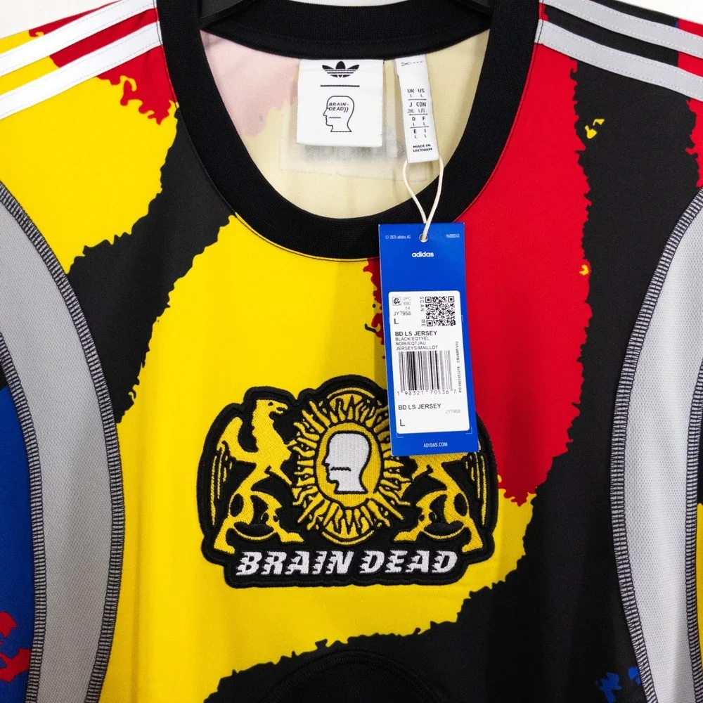 NEW Adidas x Brain Dead Long Sleeve Jersey Men's Large Black Multi Color NWT
